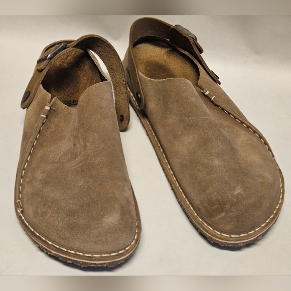 Birkenstock LUTRY PREMIUM SUEDE SLIDES Clogs Taupe EU 41 Women 10 / Men 8 READ - Picture 7 of 8